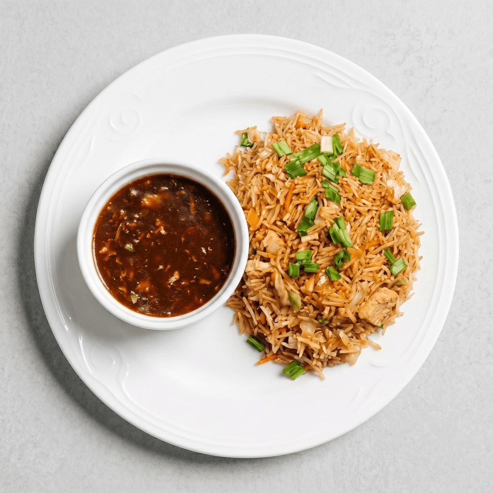 Veg Schezwan Triple Fried Rice