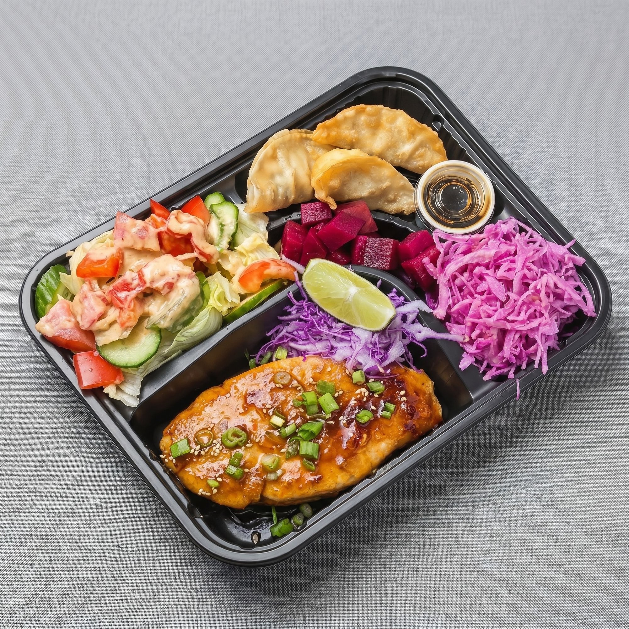 Pan-Seared Salmon Bento