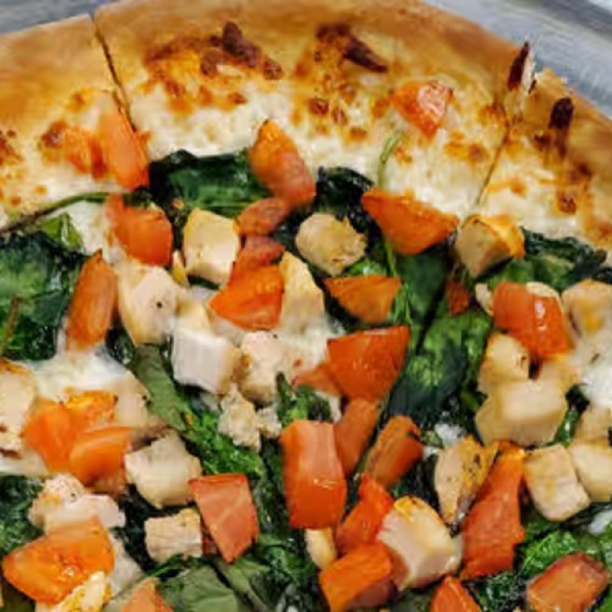 Spinach Chicken Pizza