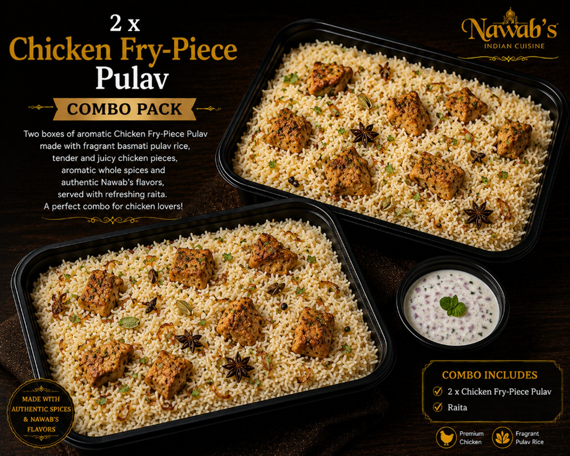 2 x Chicken Fry-Piece Pulav