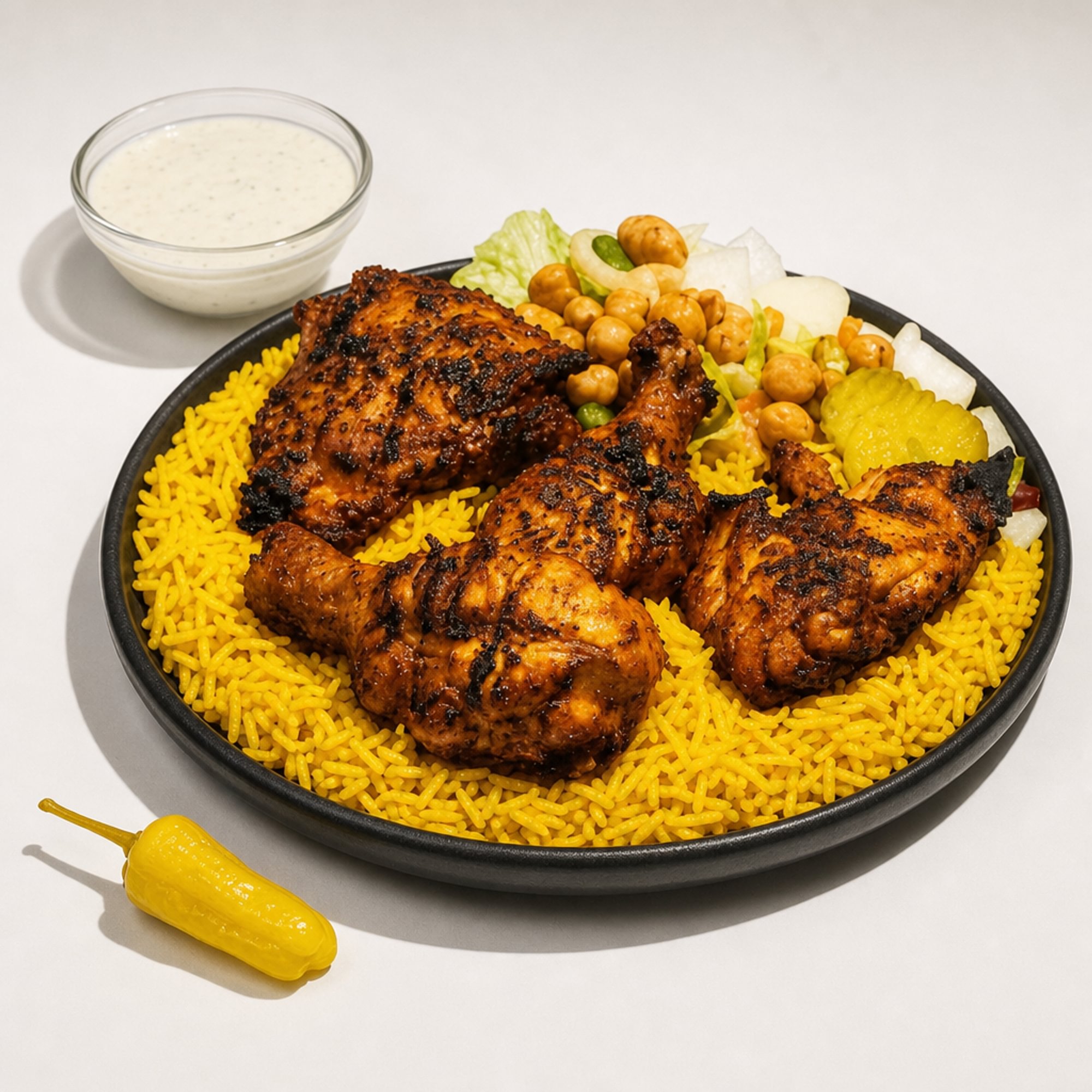 Grilled Chicken Leg with Rice
