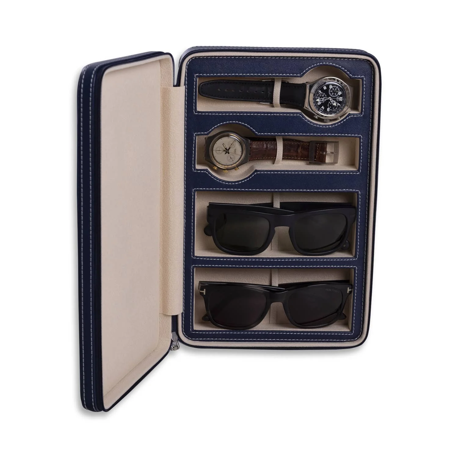 Bey-Berk Francis Watch and Sunglass Travel Case