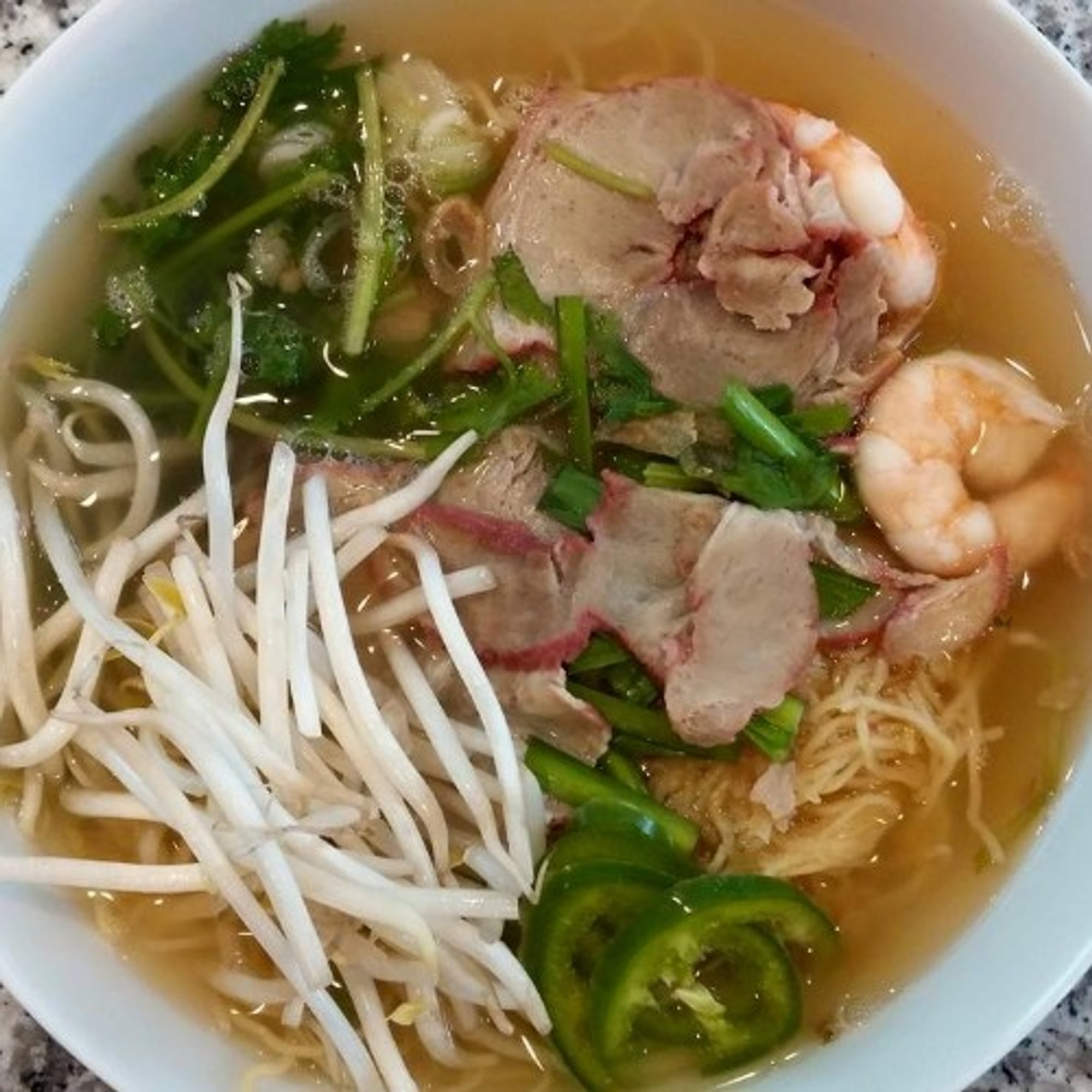 S2A. Hủ Tiếu (Pork & Shrimp) soup