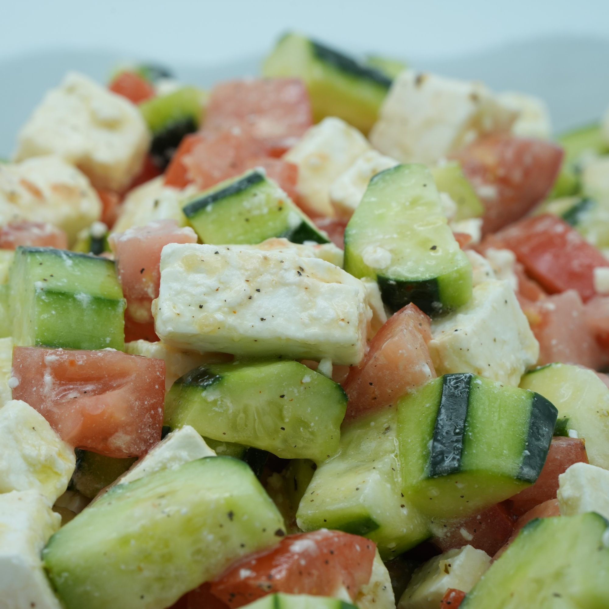 Greek Tomato Cucumber Onion Feta Salad