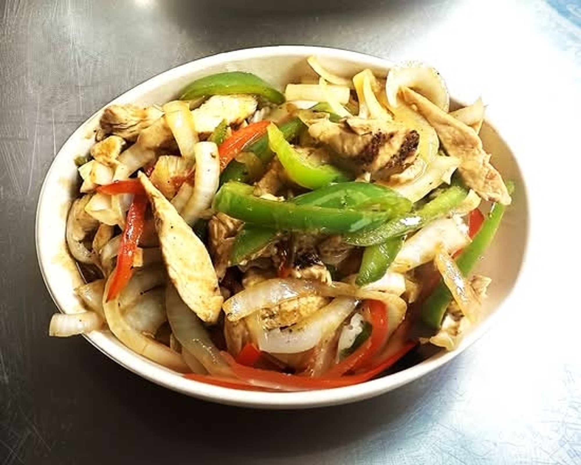 Chicken Fajitas Over Rice