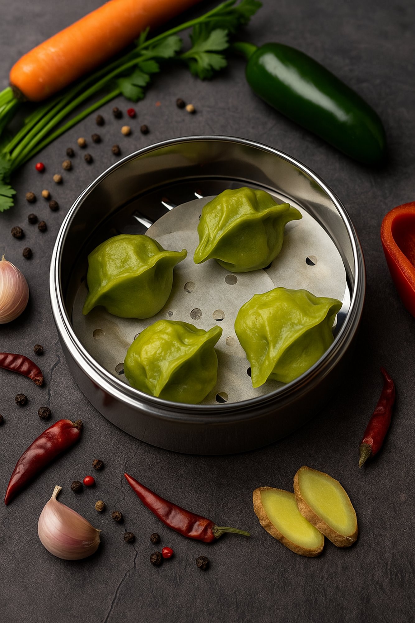 Steamed Vegetable Dumplings (4)