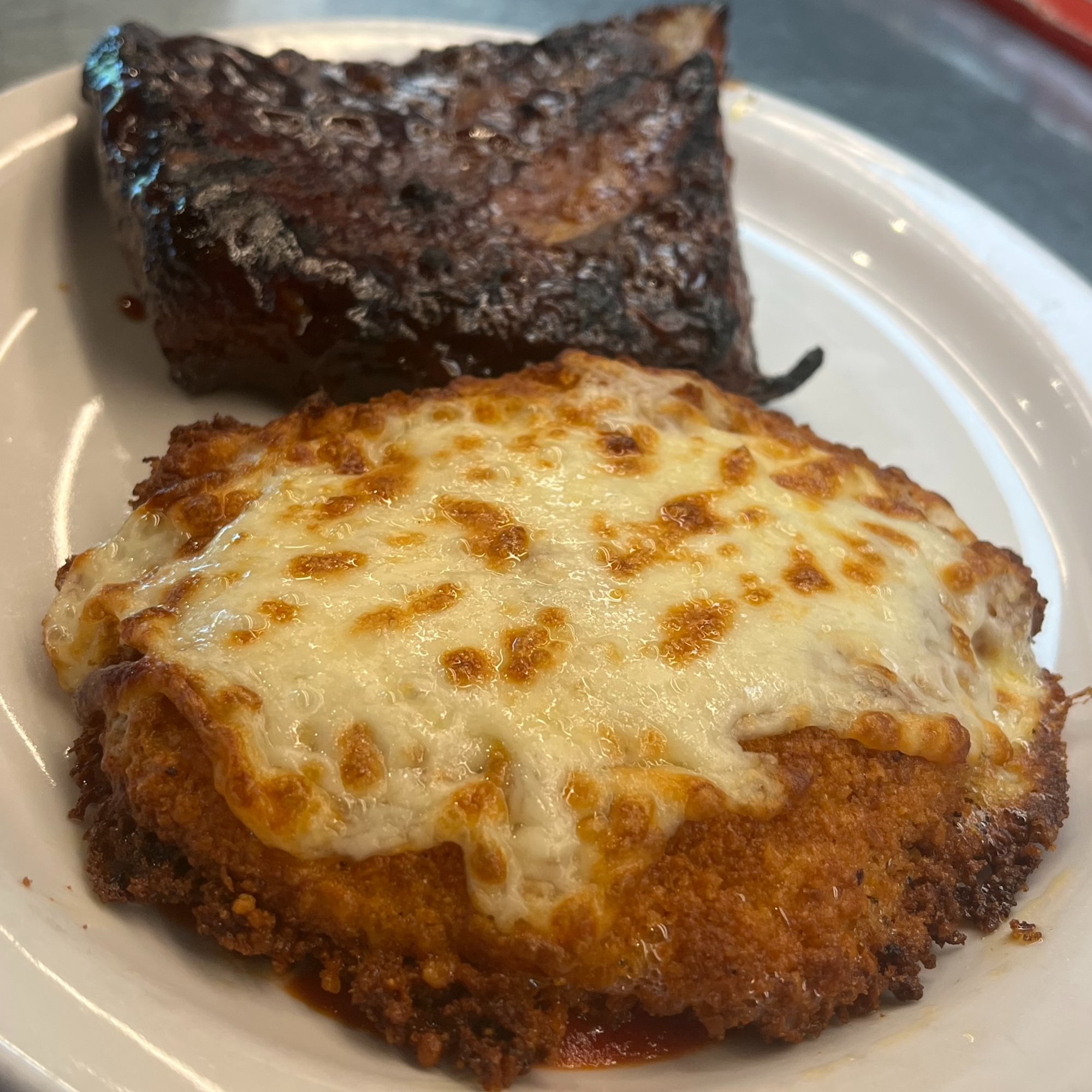 BBQ Ribs & Chicken Parmigiano
