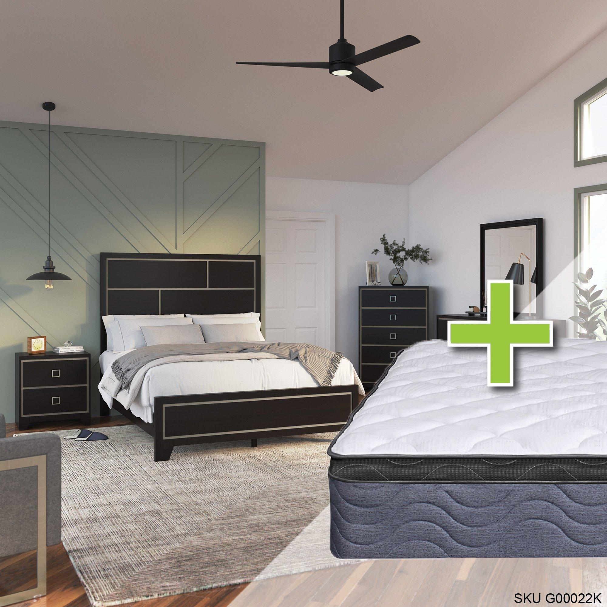 Queen Cindi Bed w/9.5" Pillow Top Med. Plush Mattress & Chest, Dresser, Mirror, Nightstand