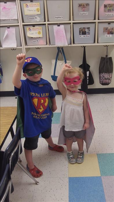 Superhero Day! Brother and sister are 