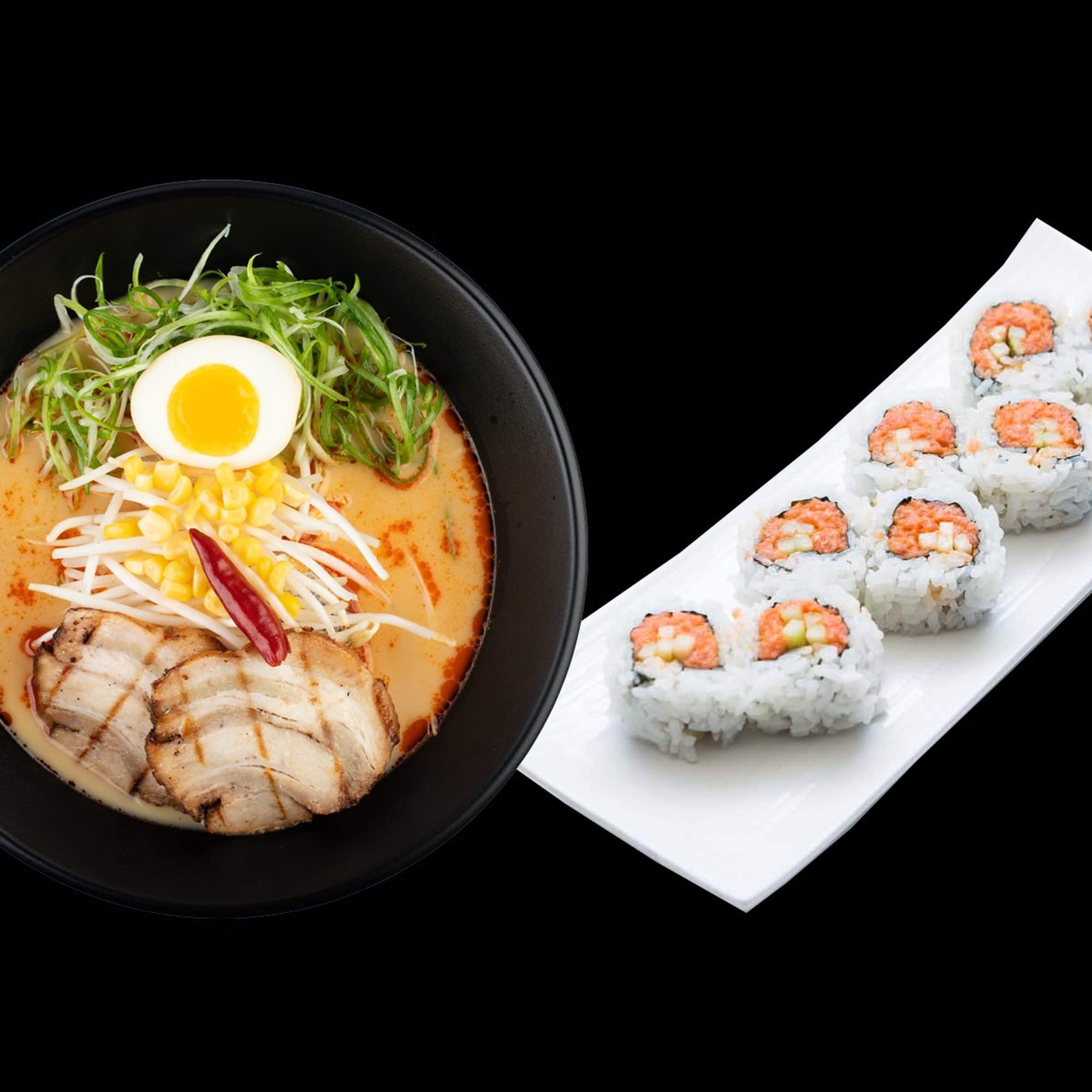 Spicy Miso Ramen & Spicy Tuna Roll (lunch)