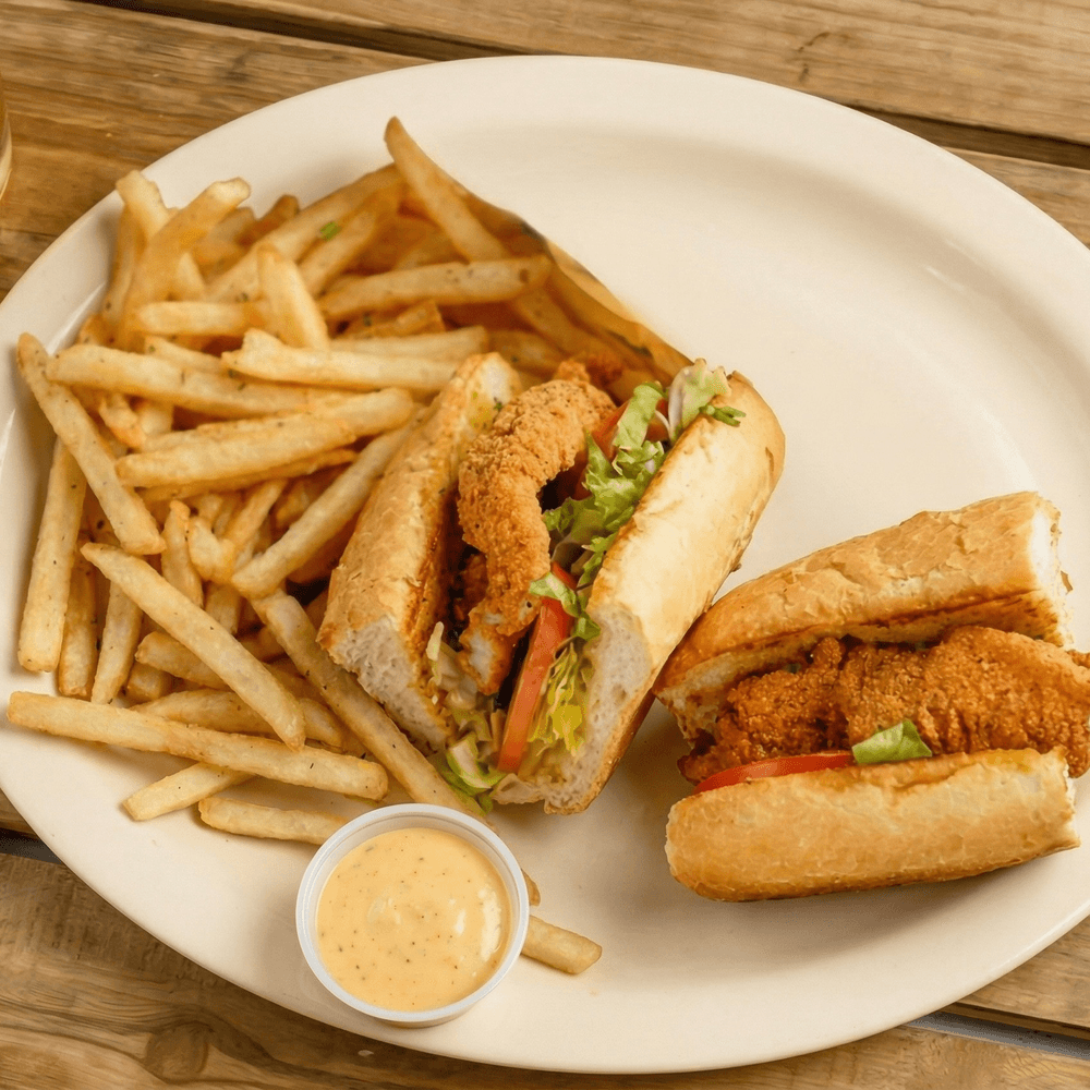 Fish Po-Boy and French Fries