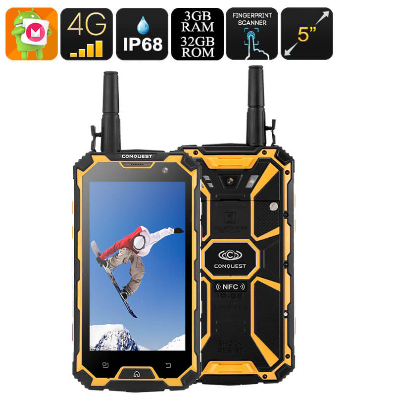 32GB Rugged Smartphone – Octa Core CPU, 3GB RAM, Walkie Talkie, IP68, Gorilla Glass, 4G, Android 7 (
