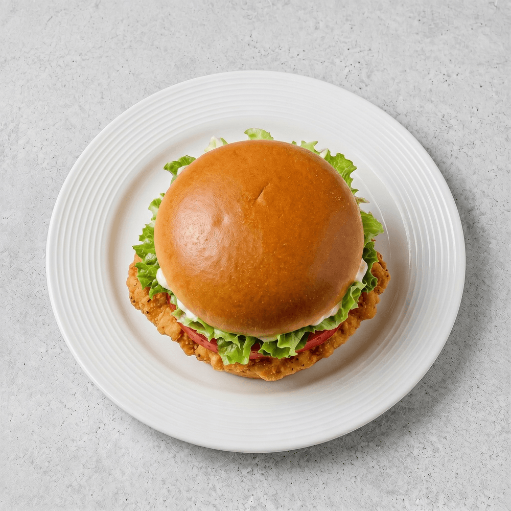 Crispy Chicken with Lettuce and Tomato