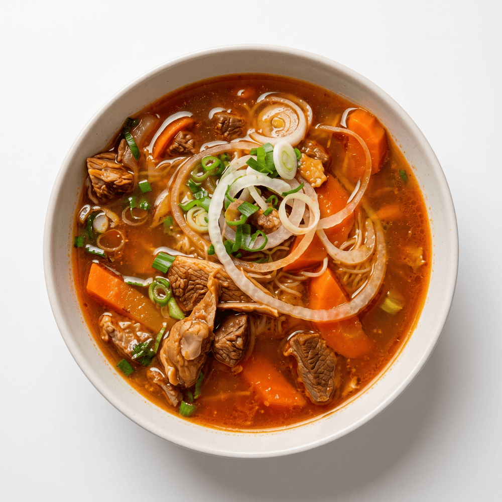 Spicy Beef Stew with Rice Noodles