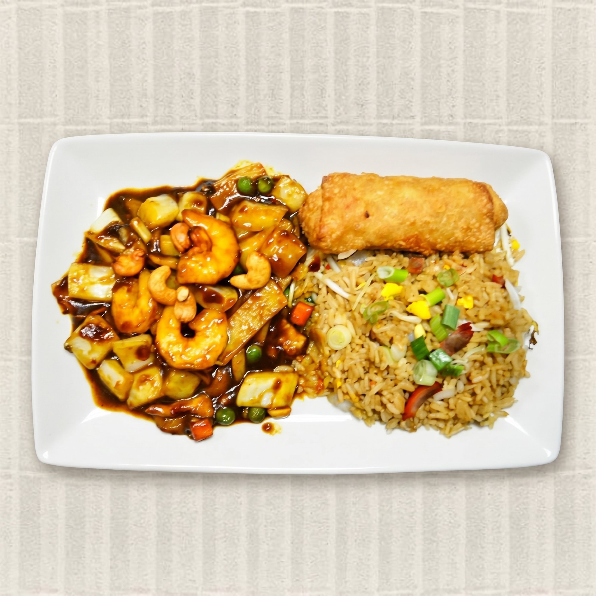 33. Cashew Shrimp Platter