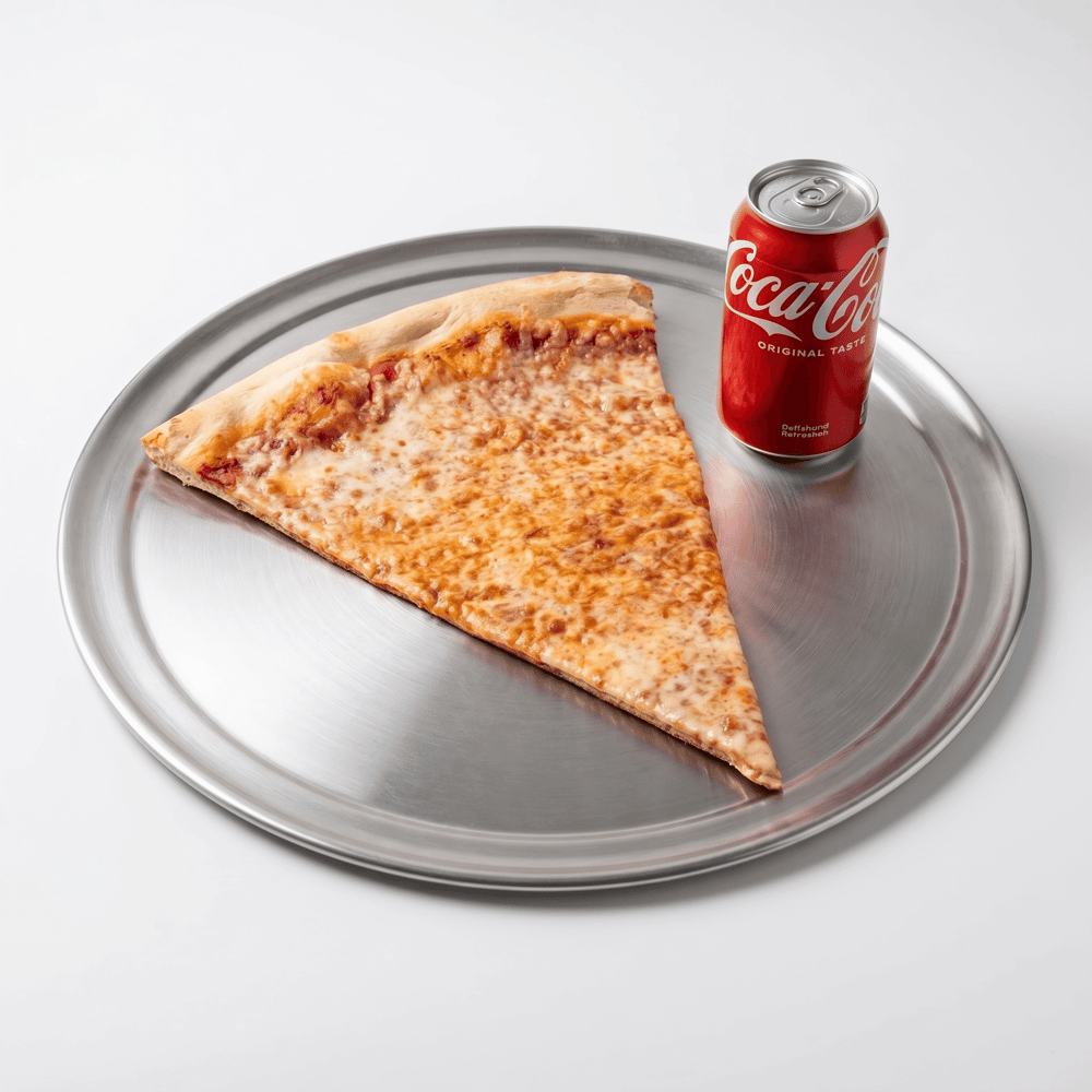 1 NY Cheese Slice & Can of Soda