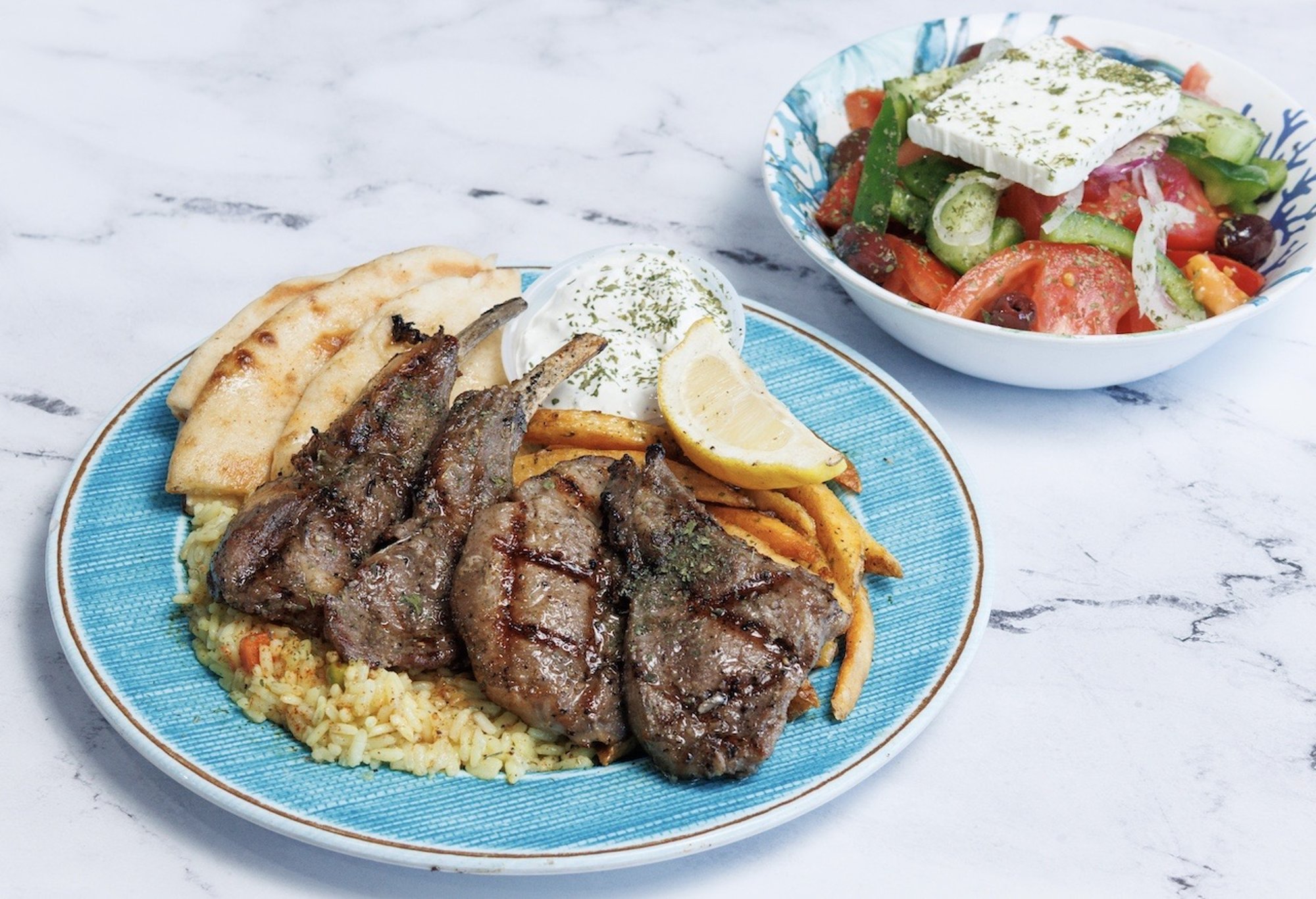 GRILLED LAMB CHOPS PLATE (4 pcs)