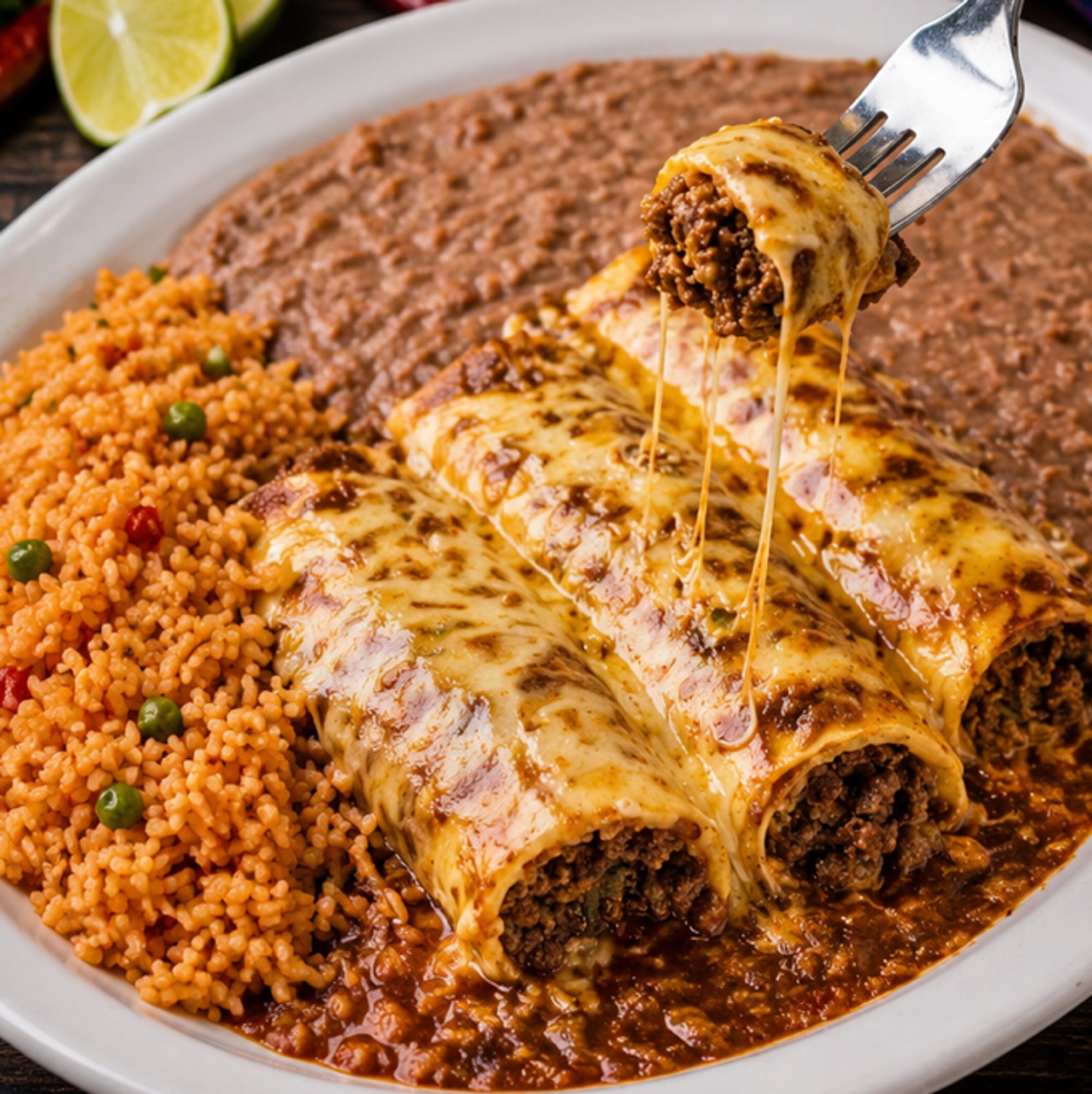 Beef Enchilada Plate