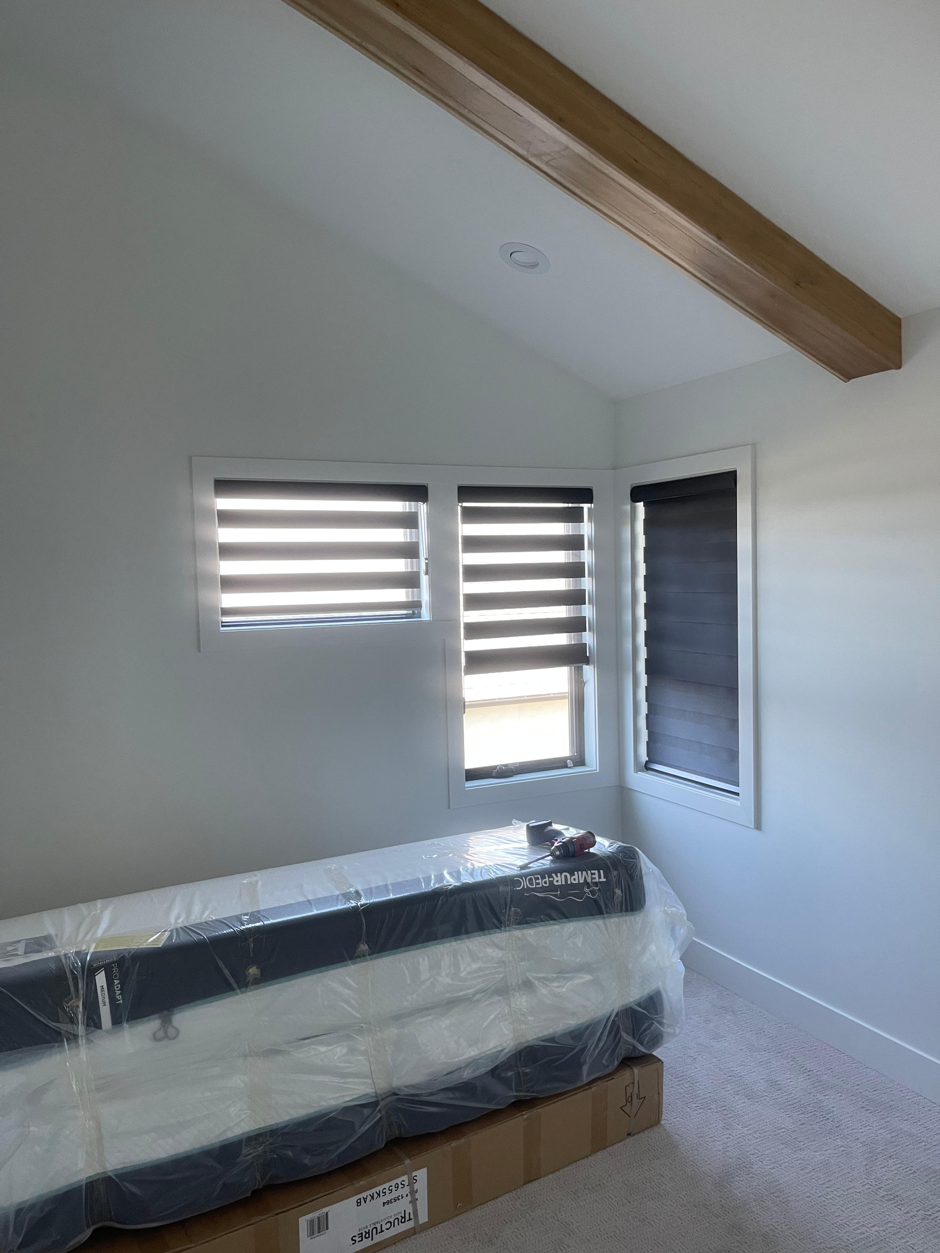 Craving that ultra-modern look? We love black and white deÌcor schemes-and our Illusion Shades are the perfect complement! Check out the way they spice up this Wells home!  BudgetBlindsMankato  IllusionShades  ShadesOfBeauty  FreeConsultation