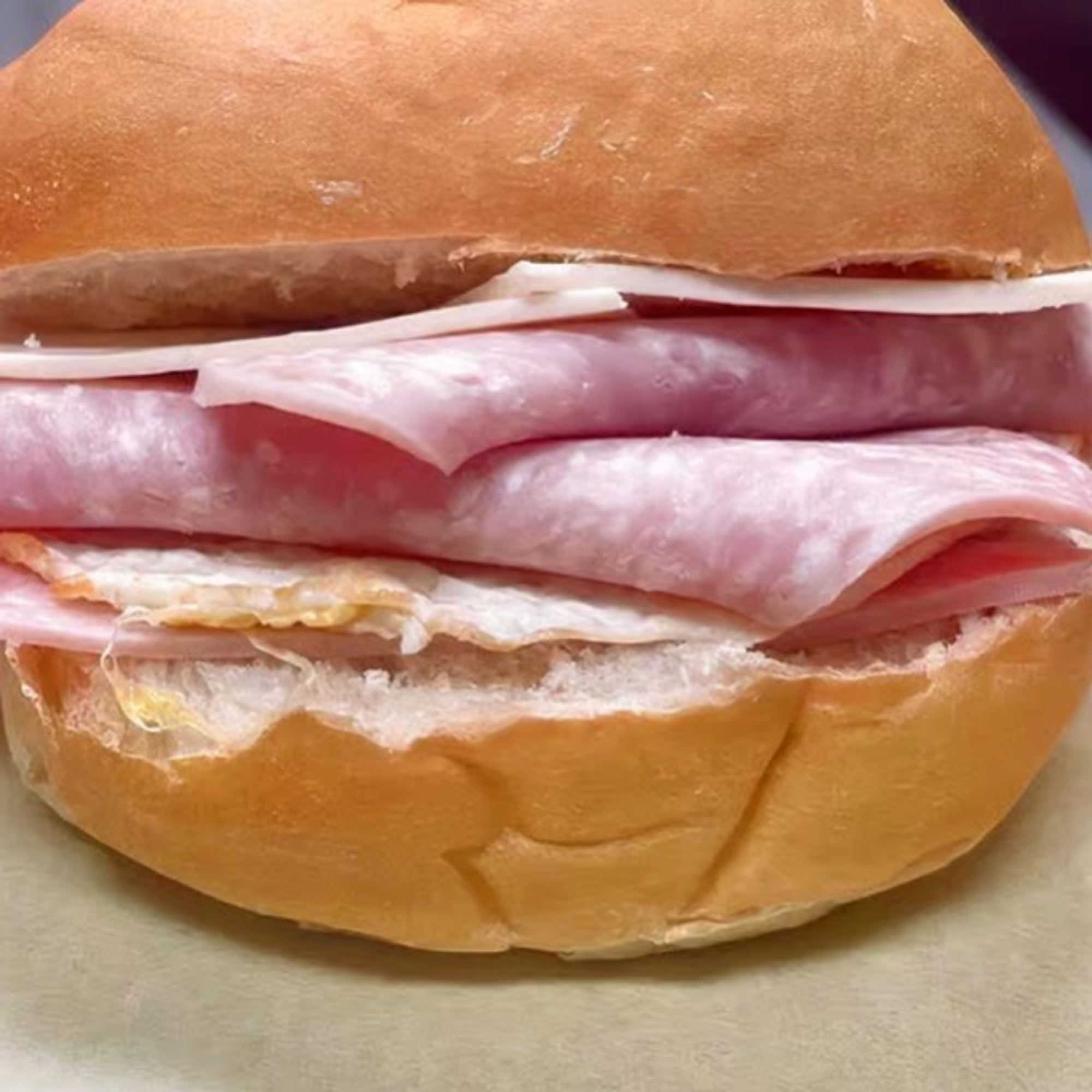 Bagel with Ham, Cheese, Bacon and Mayo