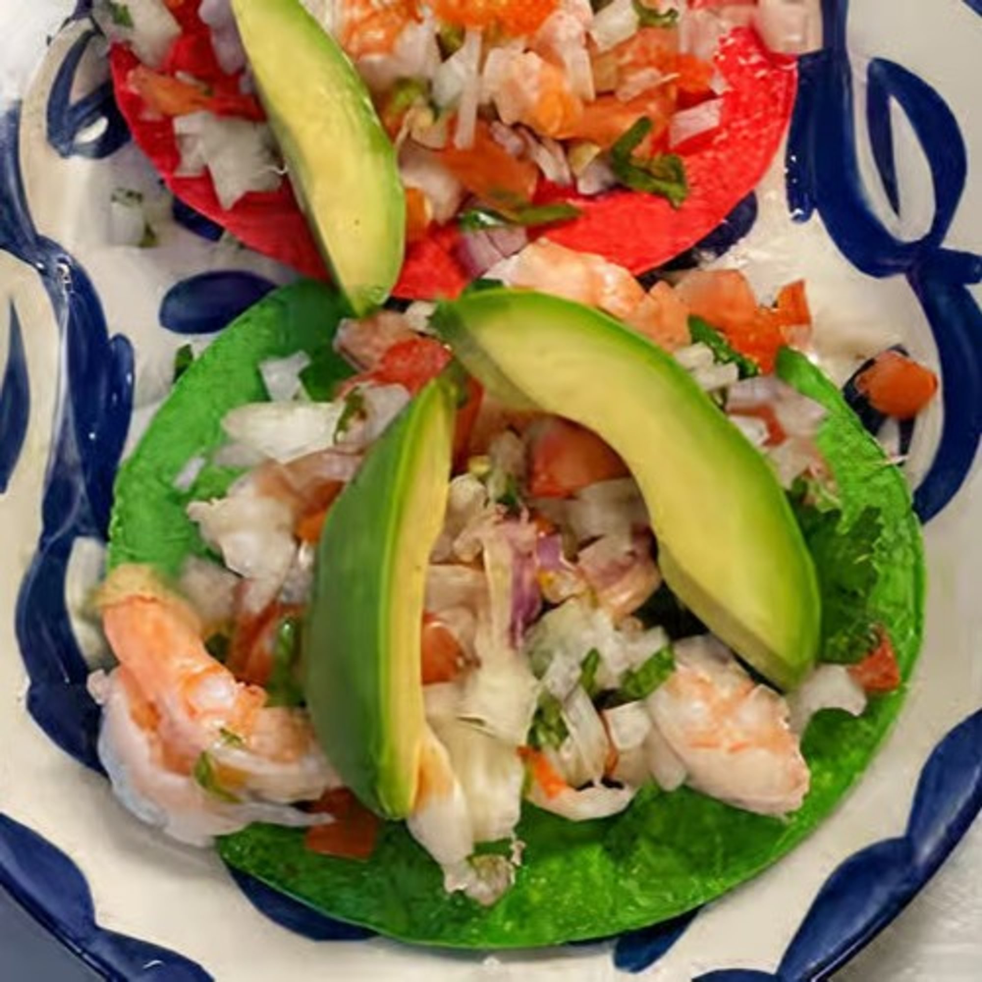 Two Shrimp Ceviche Tostados