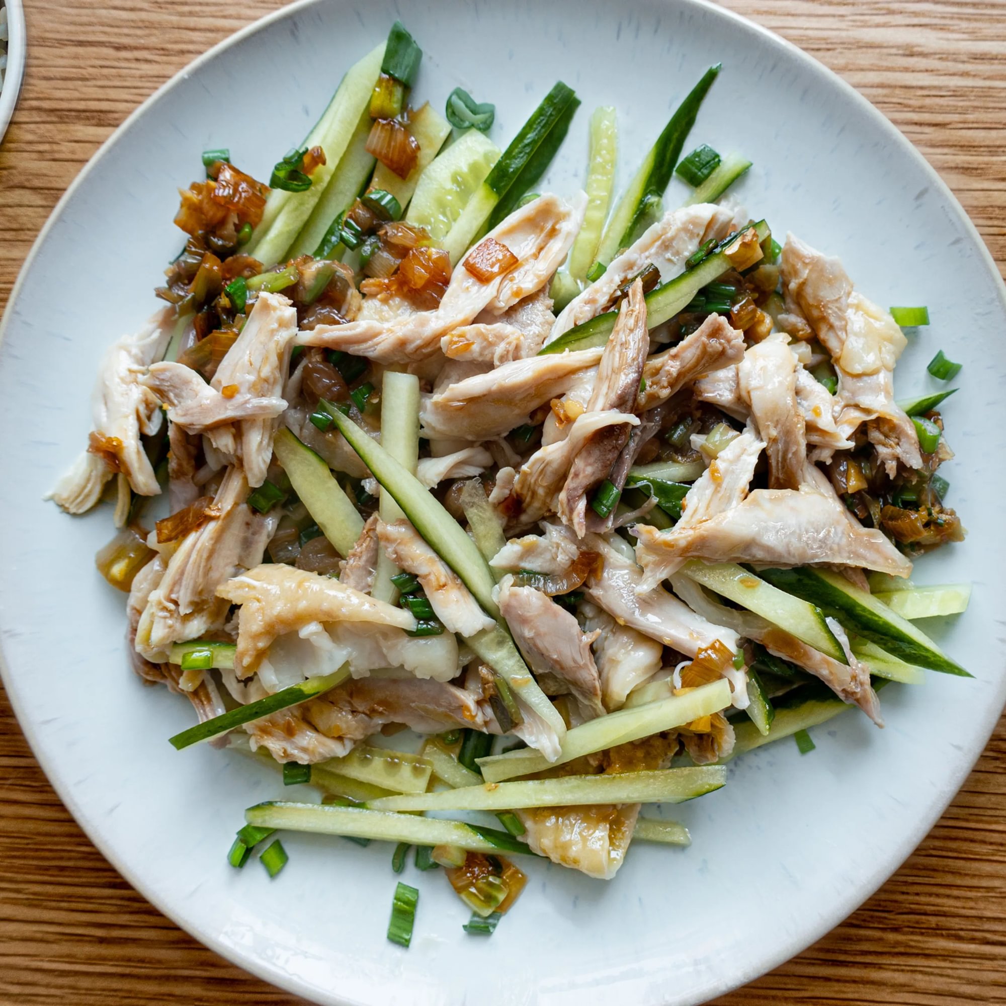 Garlic Hand Shredded Chicken With Pork Belly