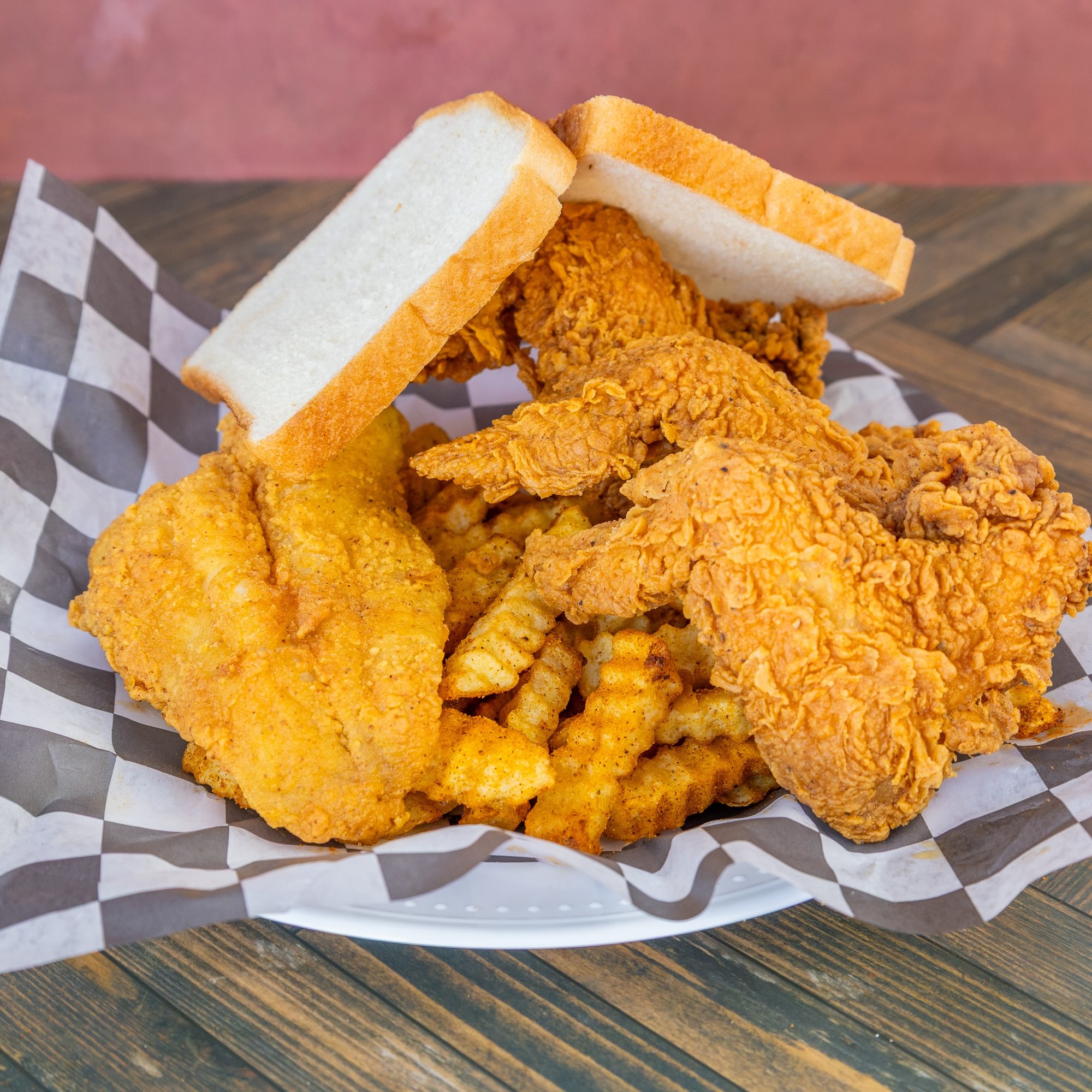 3 Pcs Whole Wings and Catfish or Whiting Fish