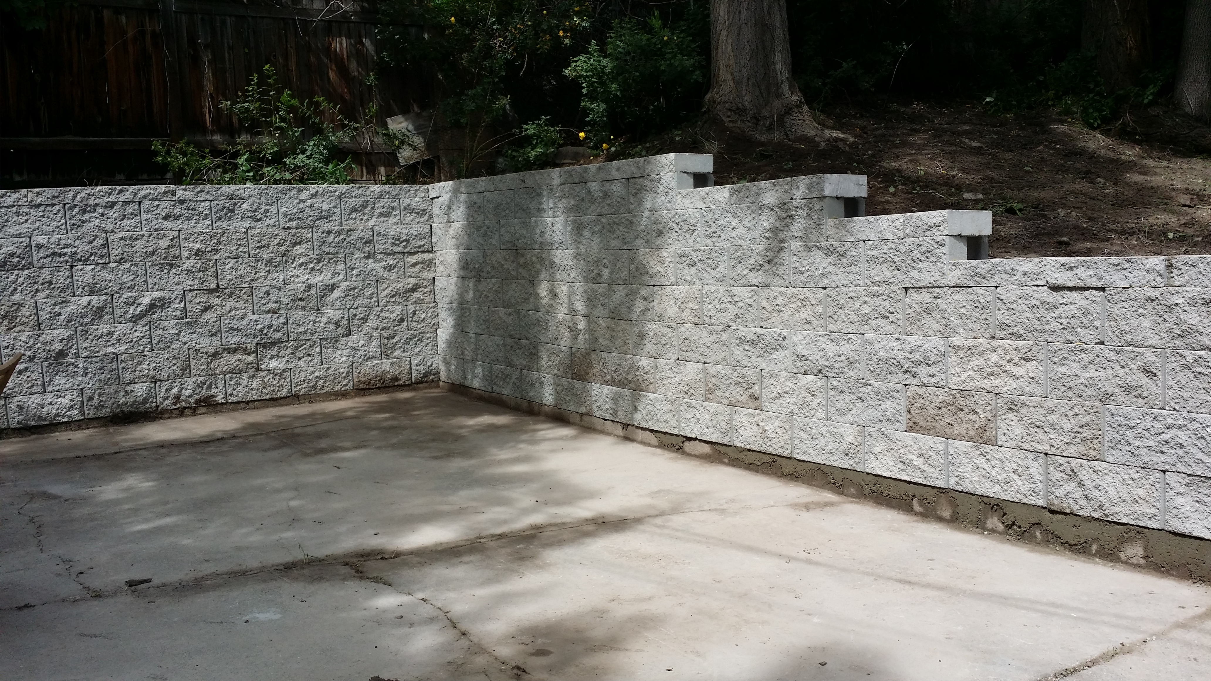 Old Wall Replaced With Key Stone Block