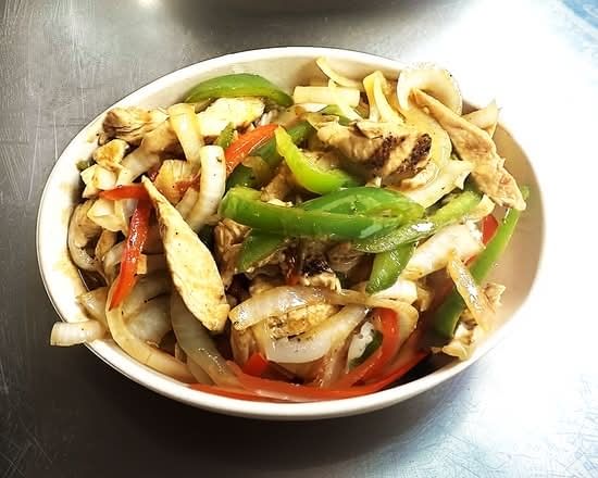 Chicken Fajitas Over Rice