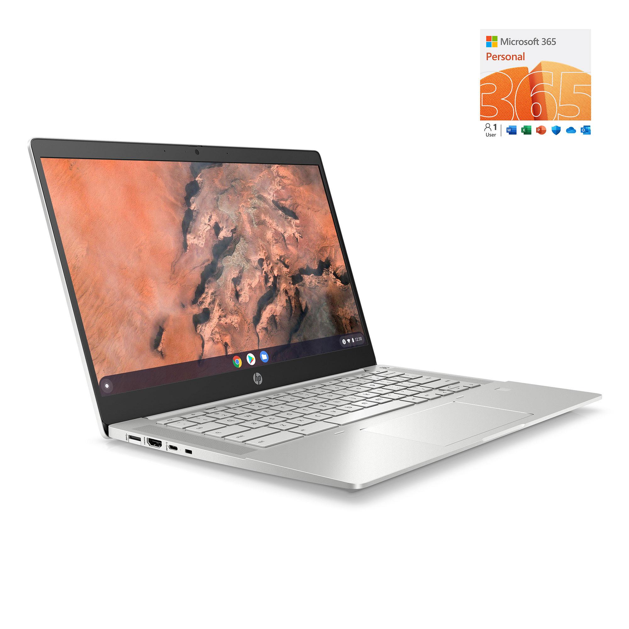14" HP Chromebook 64GB w/ Microsoft 365 Office & Total Defense Internet Security