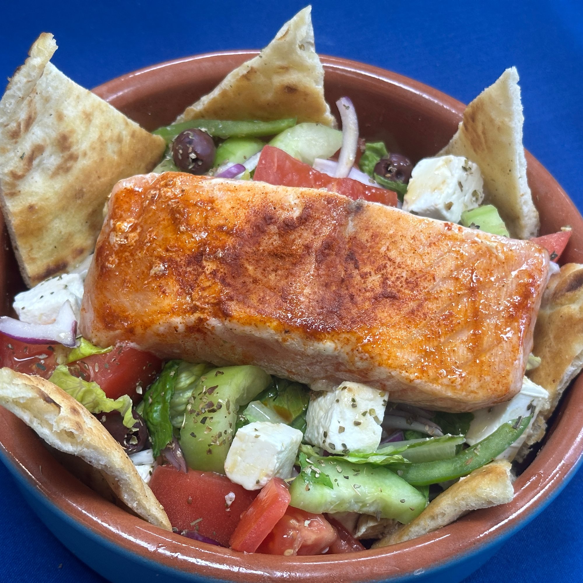 Large Greek Salad Salmon