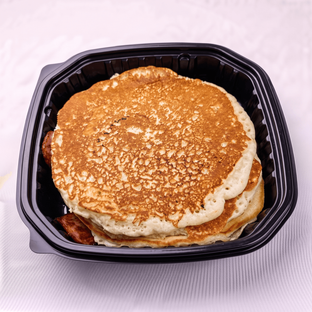 Buttermilk Pancakes Served with Eggs & Meat