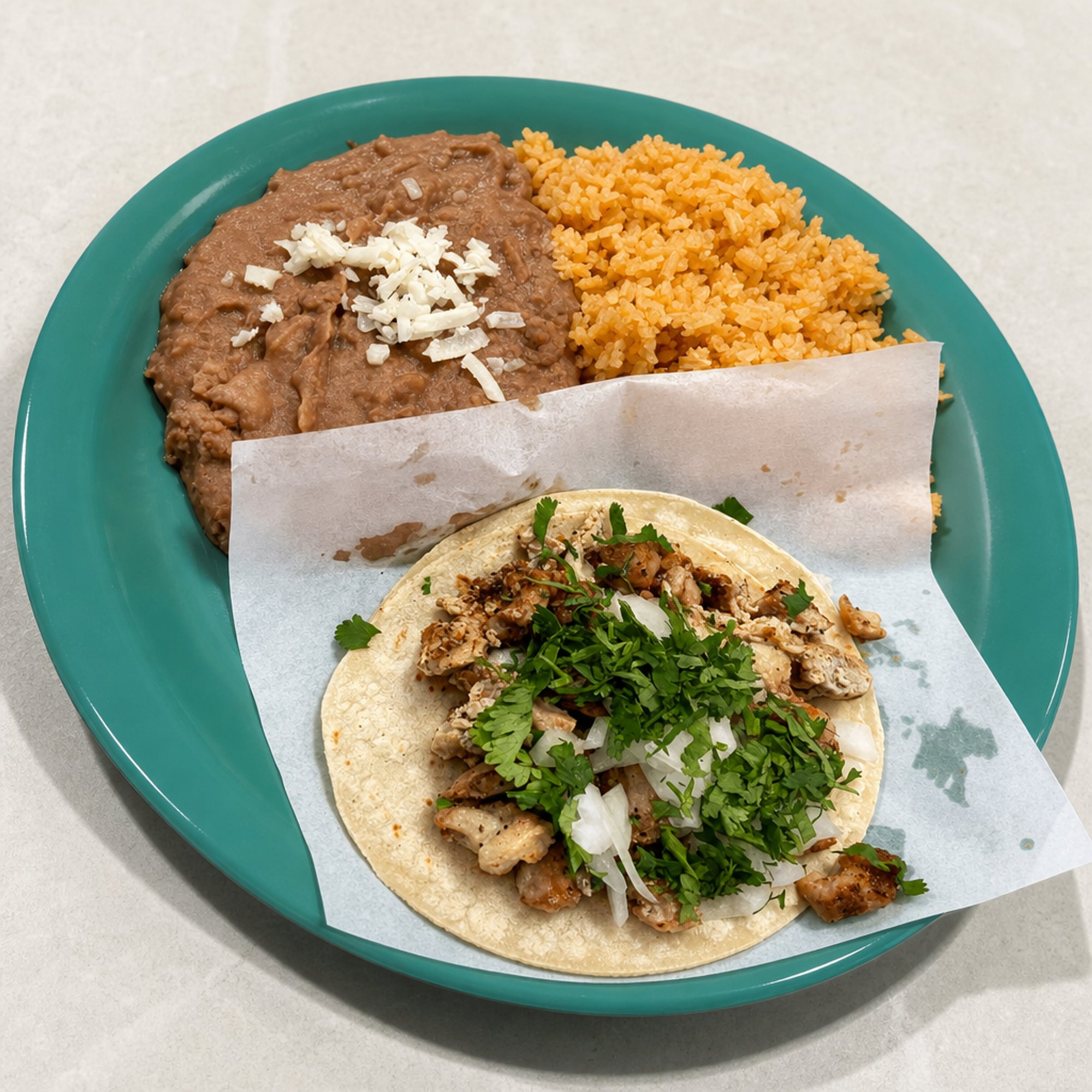 Kids Soft Taco with Rice & Beans Plate