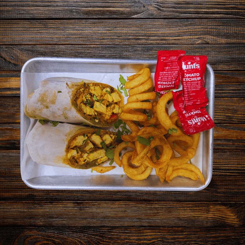 Paneer Kathi Roll with Fries