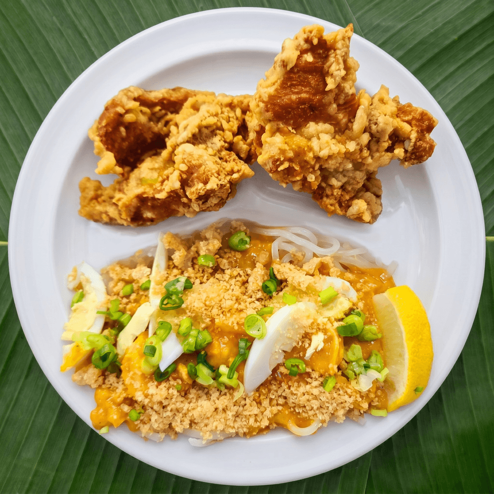 #8 Palabok with Crispy Chicken