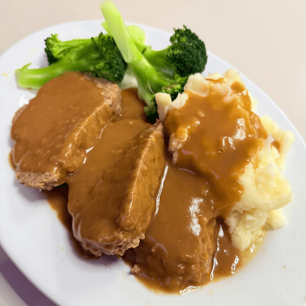 Meatloaf with Brown Gravy Sandwich