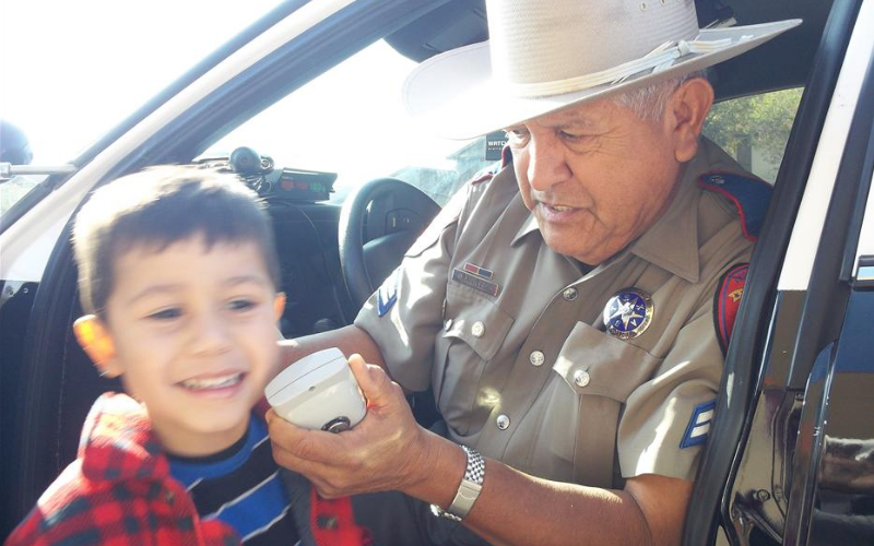 One of our children meets with a police officer.