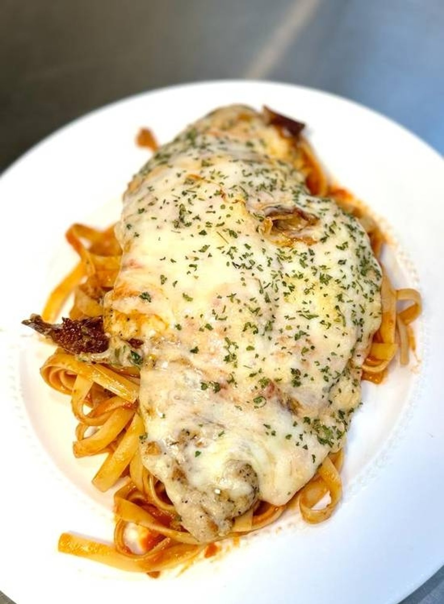Grilled Chicken Parmesan with Tomato Sauce