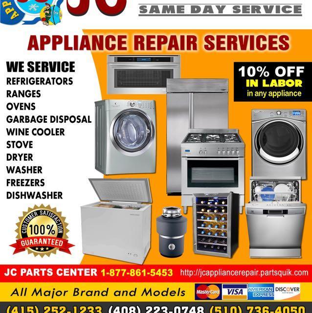 JC Appliance Repair Inc Coupons near me in San Mateo | 8coupons
