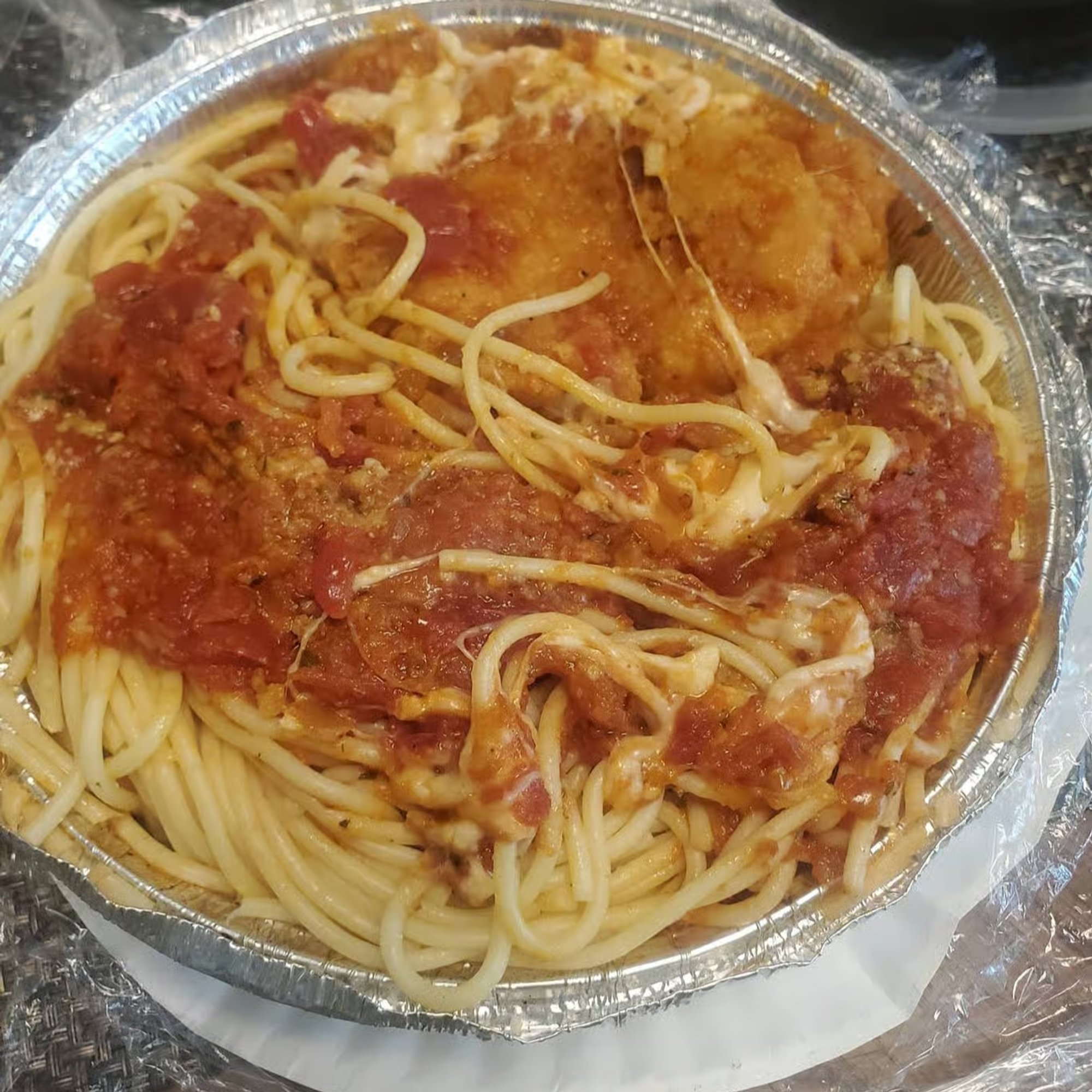 Spaghetti with Chicken Parm