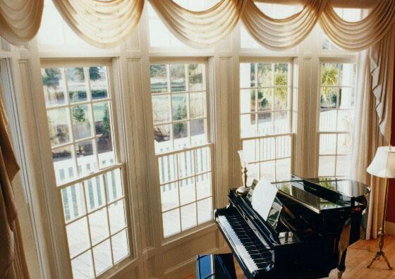 Delicate airy look to a beautiful music room Simple and elegant