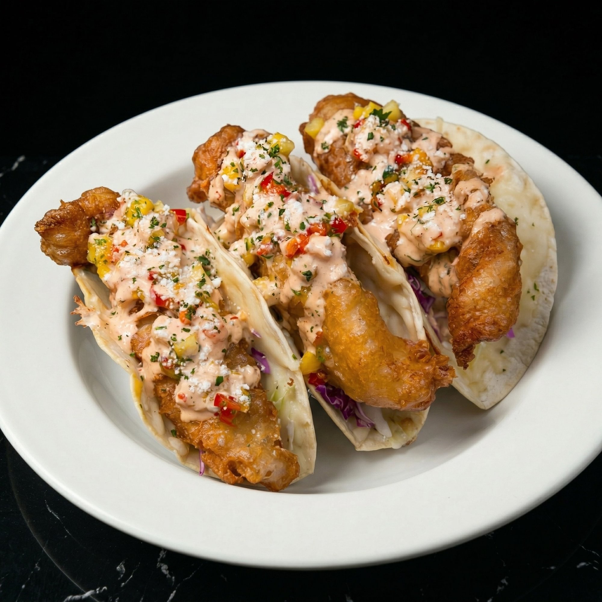 Baja Bourbon Fish Tacos