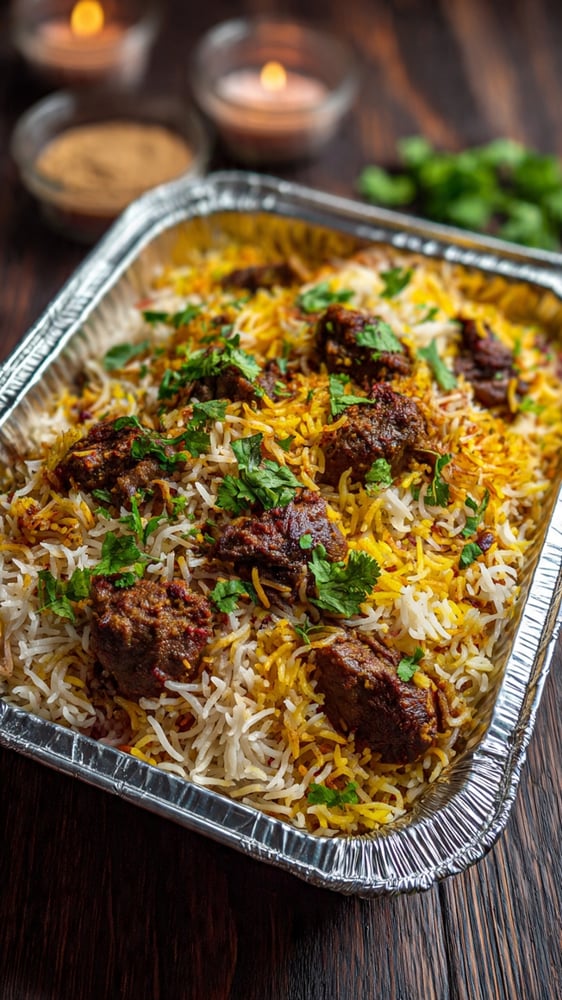 Party Tray - Nalli Gosht (Goat) Biryani