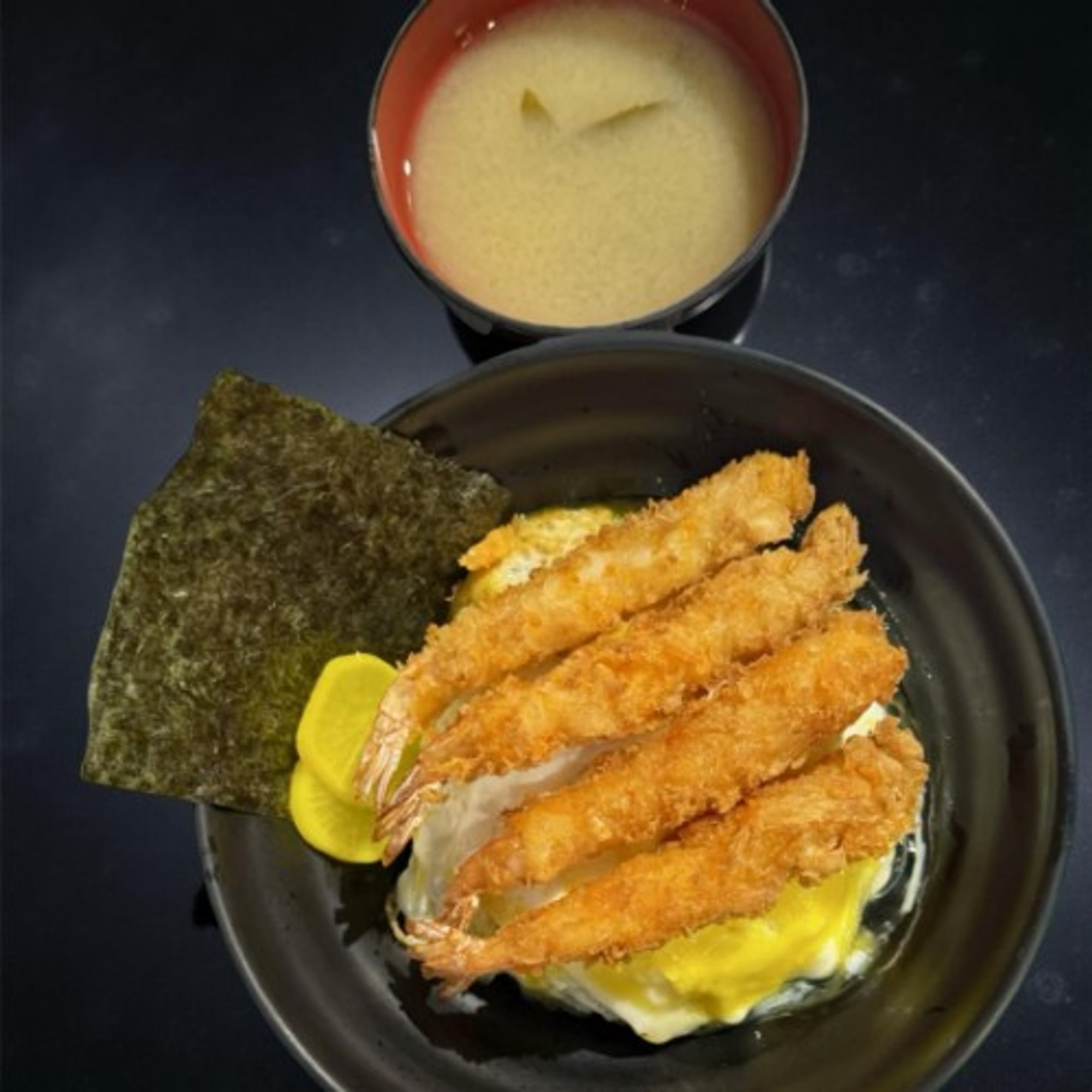 Ebi Ju Don (4Pc Fried Shrimp and Eggs)