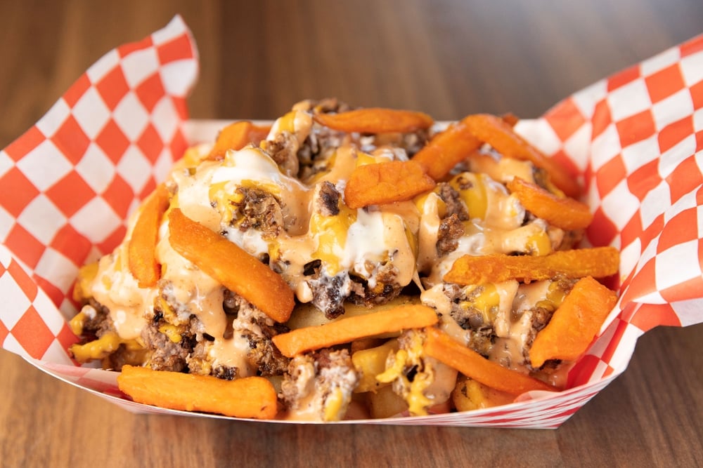 Loaded sweet potato fries