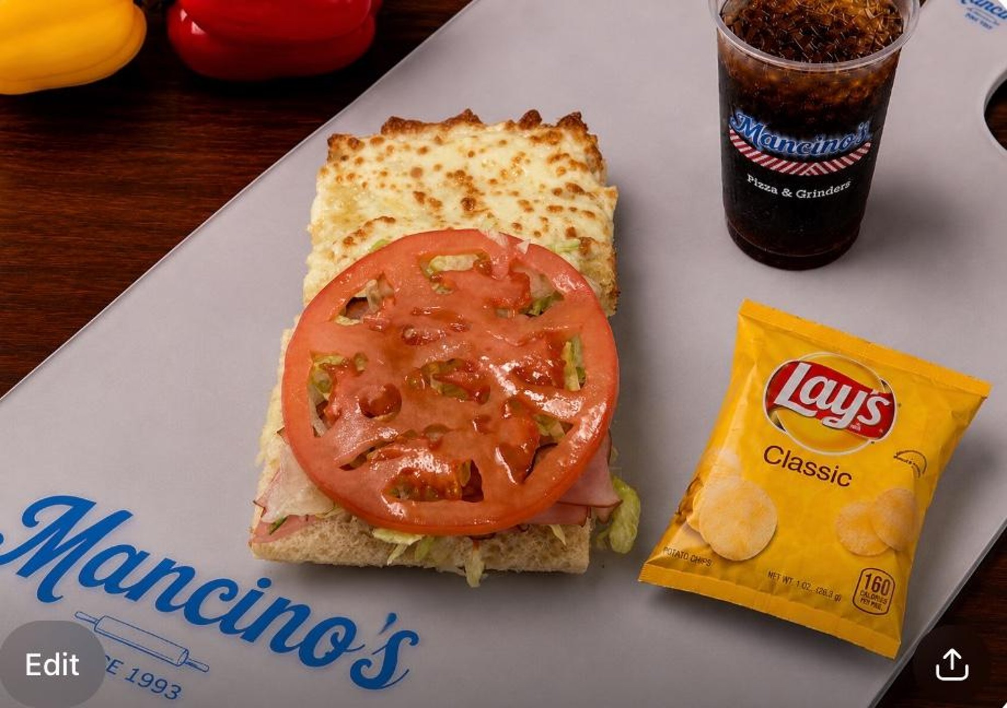 1/4 Ham and Cheese Grinder Combo