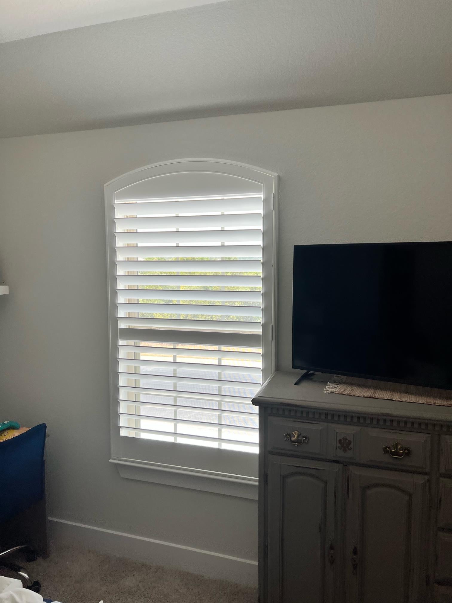 3.5 inches louver plantation shutter for arched window