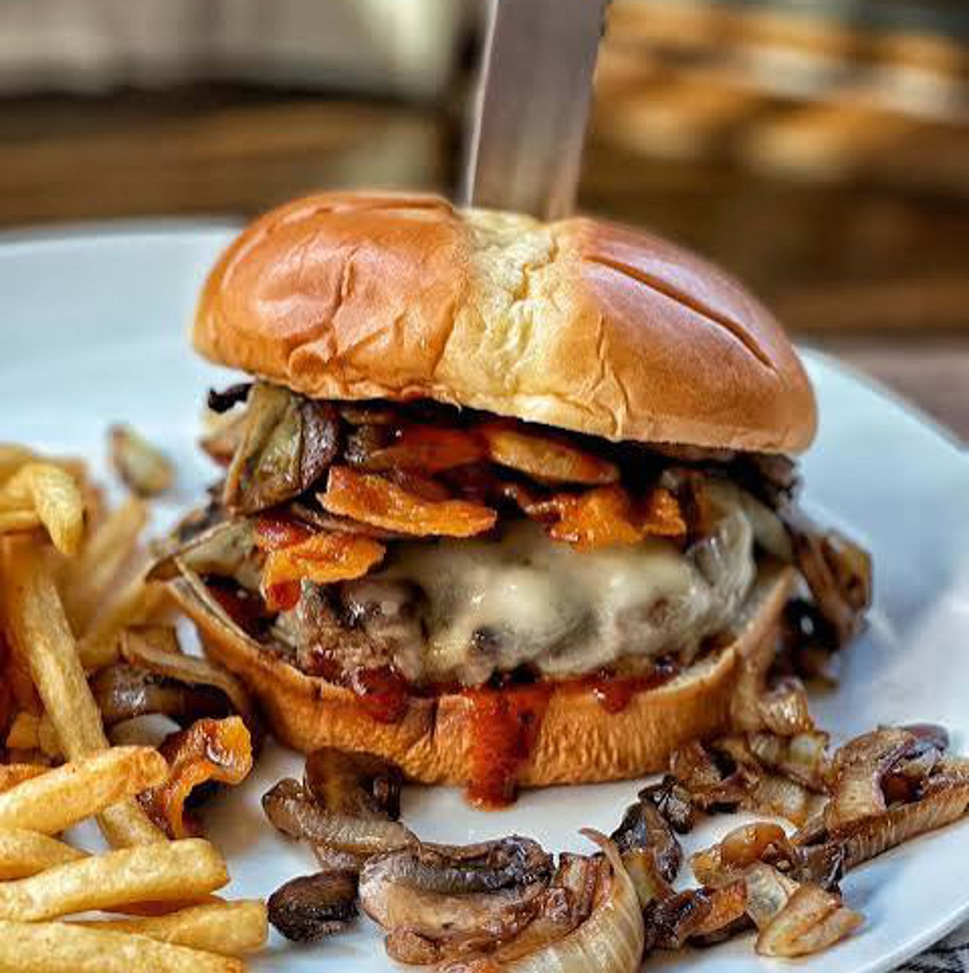 Mushroom and Swiss Burger