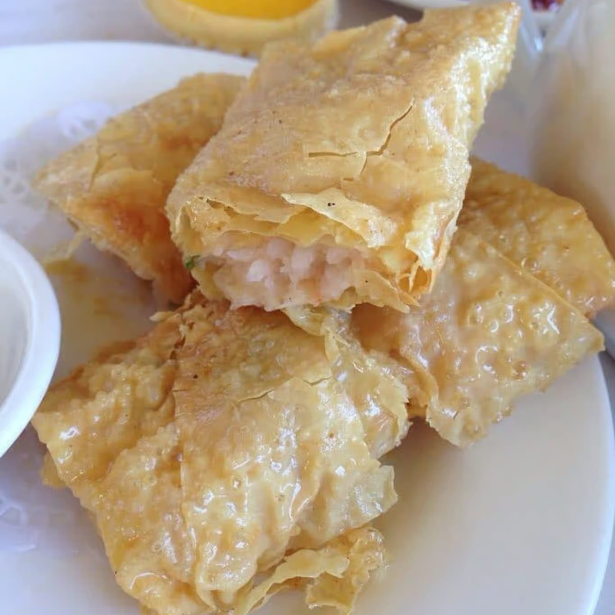 Deep Fried Tofu Skin with Minced Shrimp (3) / 鲜蝦腐皮卷