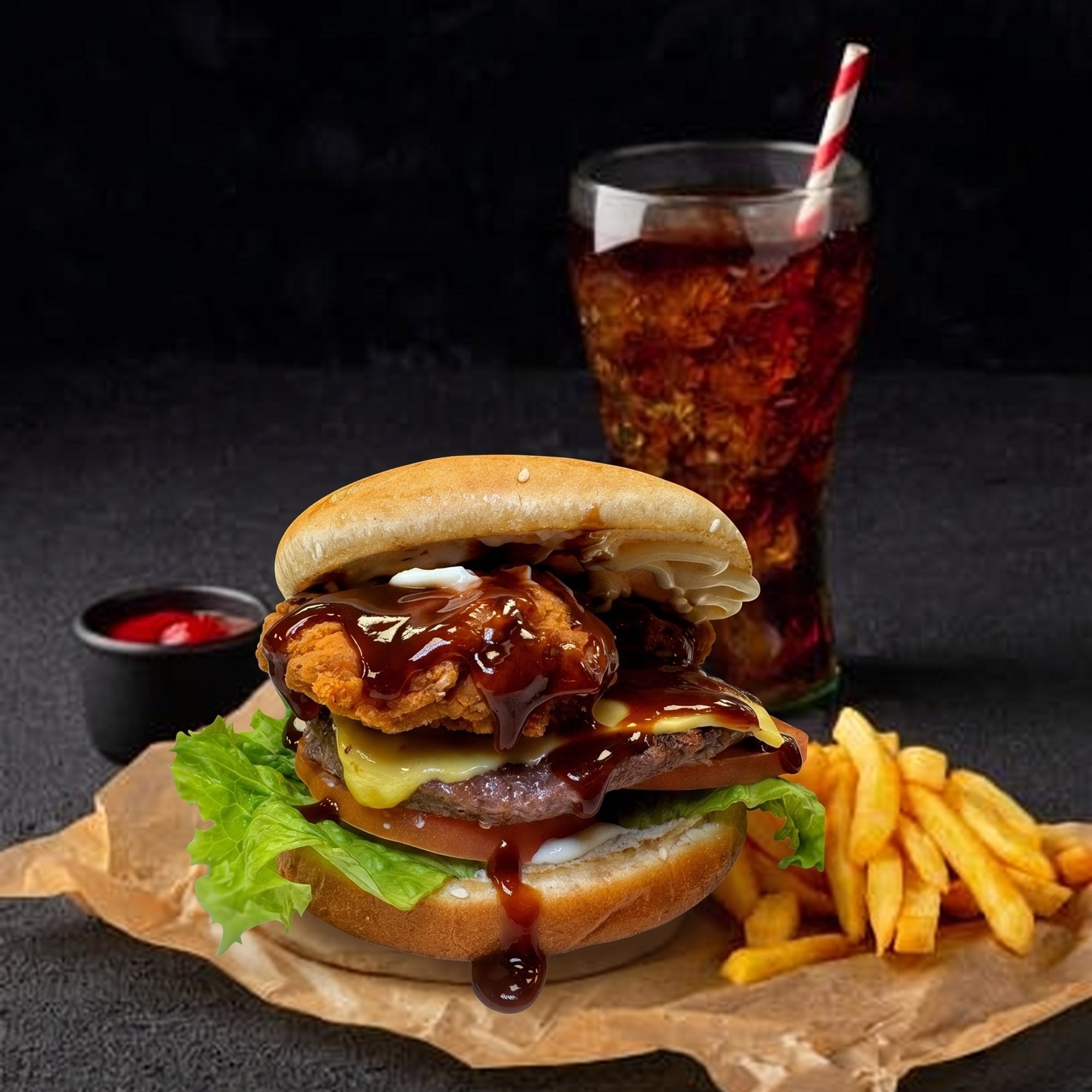 Newburgher Combo w Fries/Soda